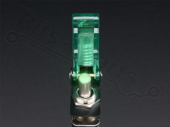 Toggle switch with safety cap green - Adafruit 3307